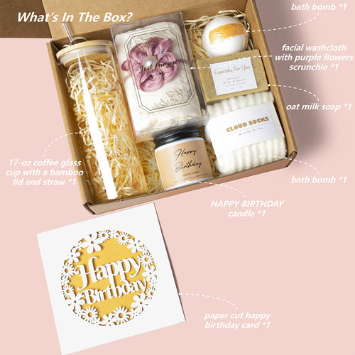 Gifts for Her, Birthday Gifts for Women, Happy Birthday Gift Set for Sister, Unique Gift Baskets for Mom, Funny Gift Ideas, gift Box for Wife Best Friends Daughter Coworkers Aunt Teacher