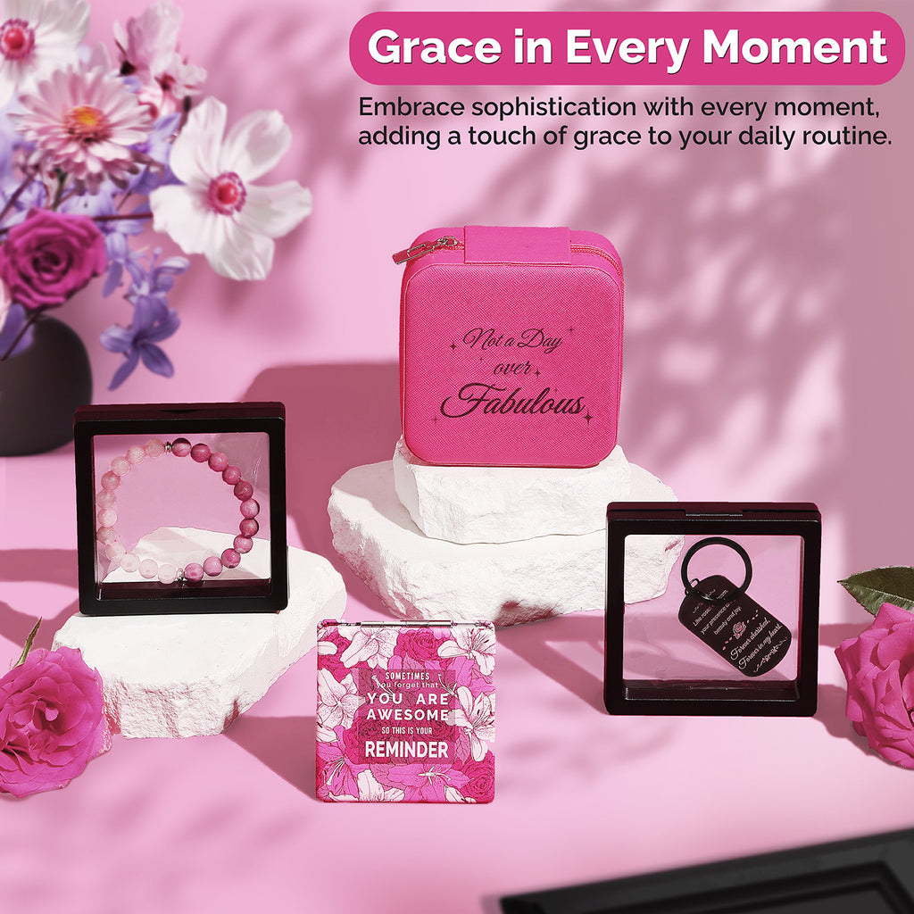 Birthday Gifts for Women, Happy Birthday Gifts Box for Mom Her Girlfriend Sister Wife Grandma Bestie Bff, Pink Self Care Gifts Unique Get Well Gifts Relaxing Spa Gift Basket Set, Mothers Day Gifts