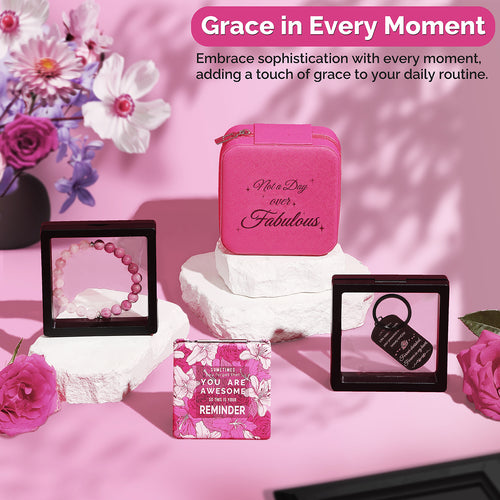 Birthday Gifts for Women, Happy Birthday Gifts Box for Mom Her Girlfriend Sister Wife Grandma Bestie Bff, Pink Self Care Gifts Unique Get Well Gifts Relaxing Spa Gift Basket Set, Mothers Day Gifts