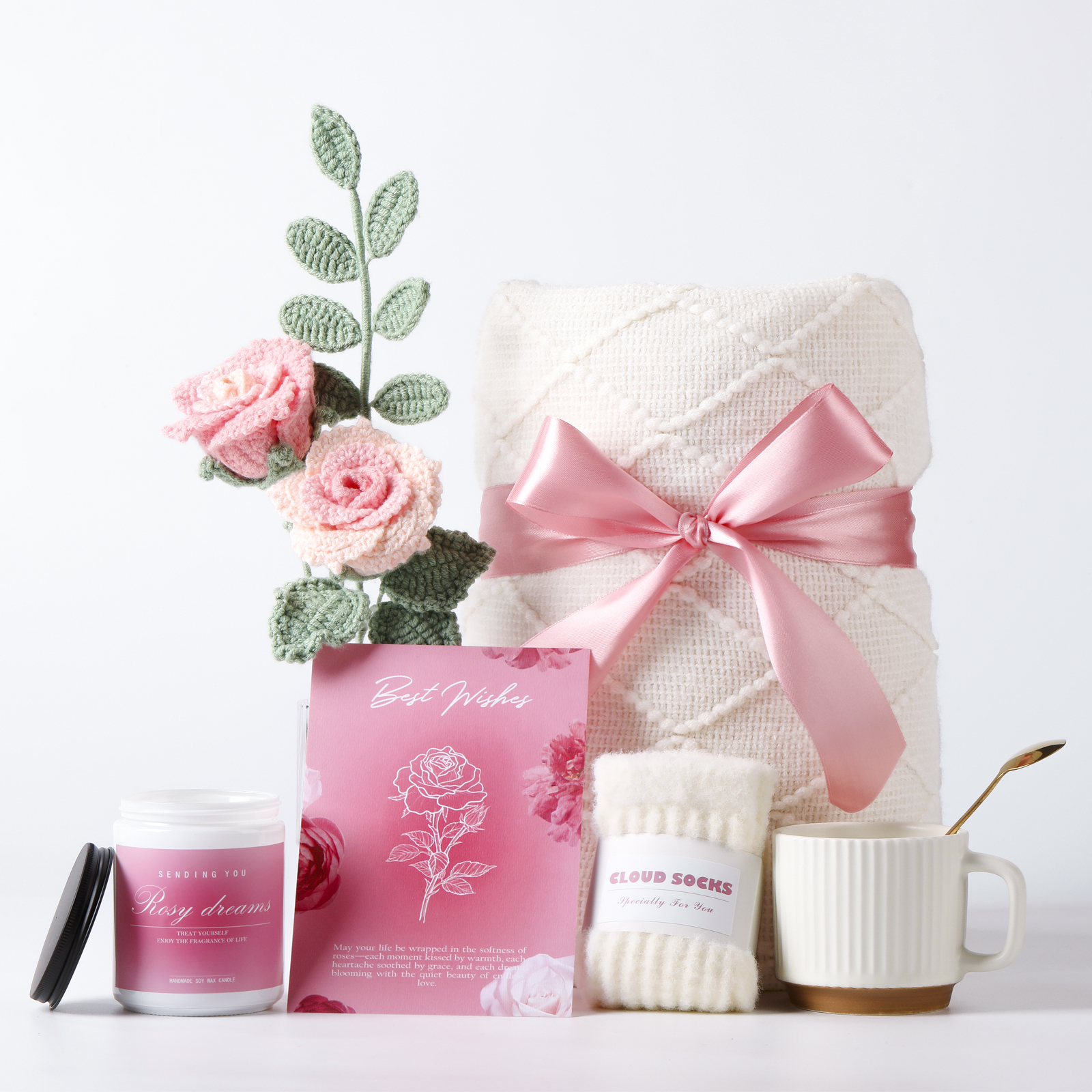 Rose themed gift box close-up details