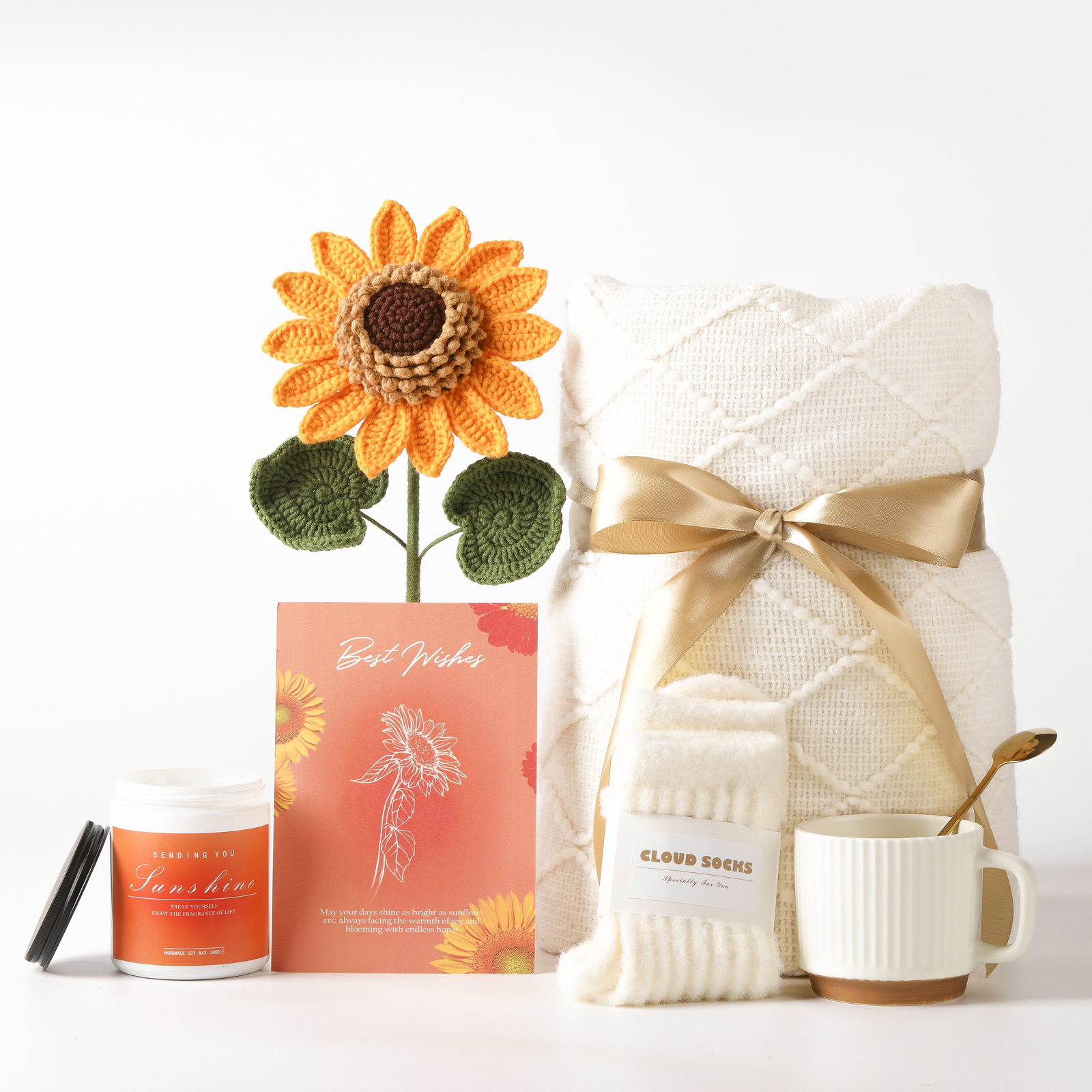Sunflower themed gift box close up details