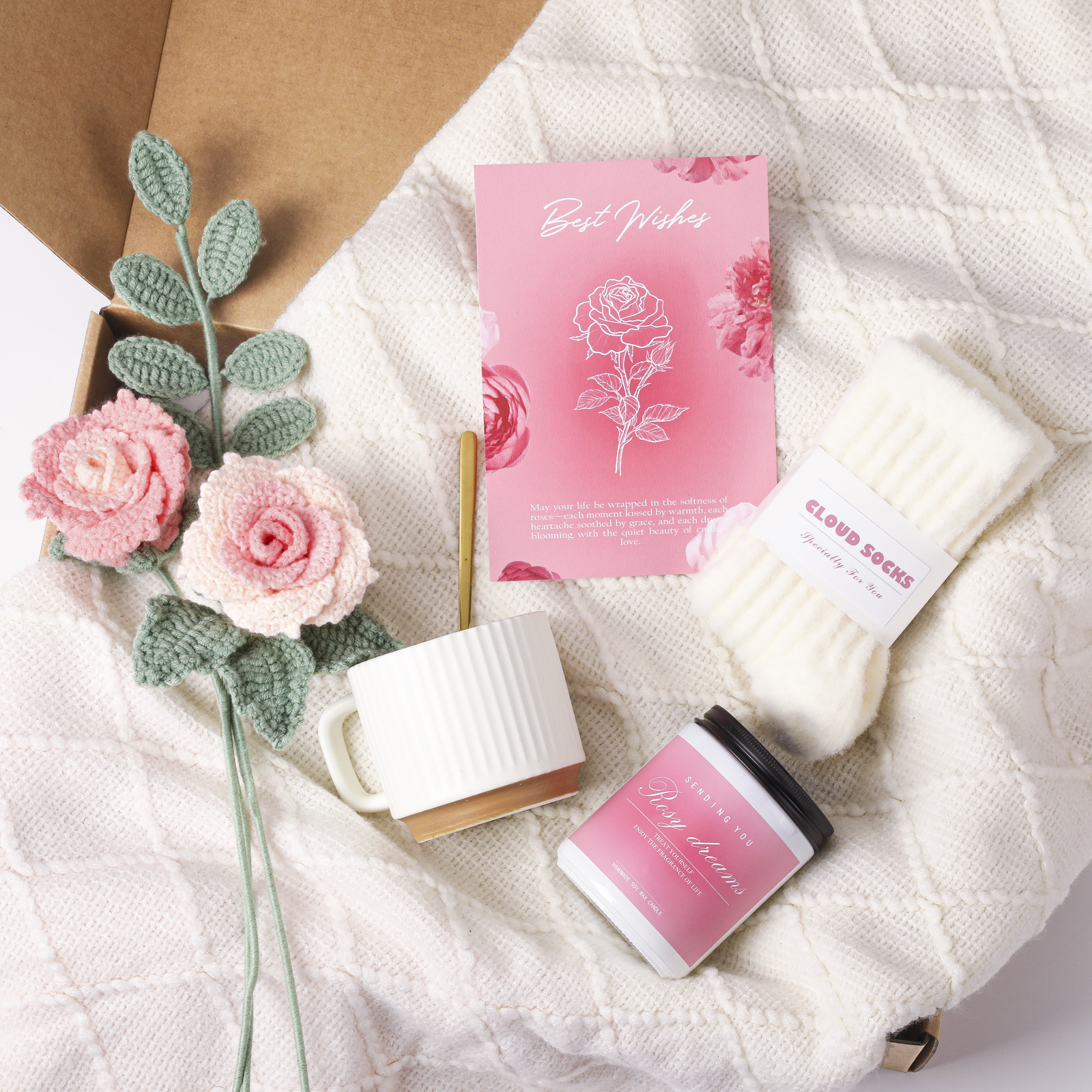 What is included in a rose gift box for women